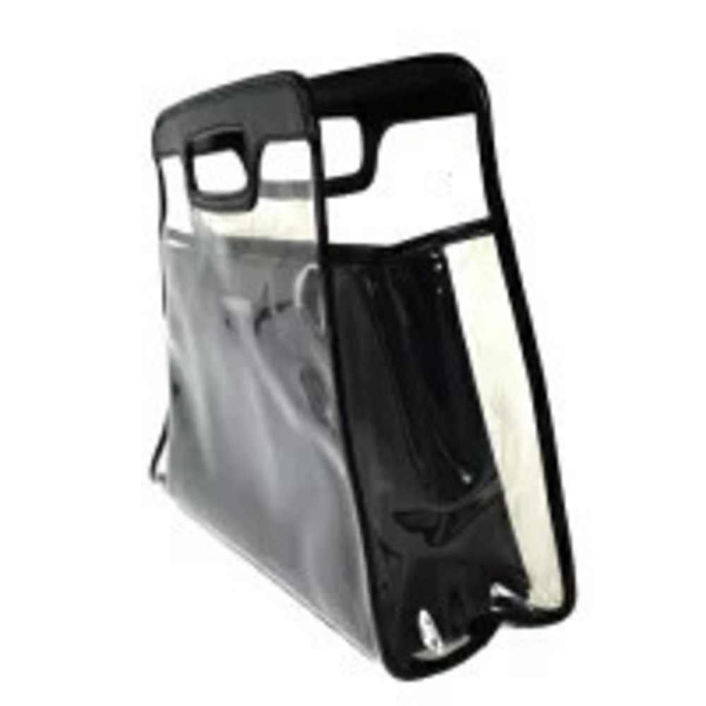 Gucci Vinyl Handbag Clear Leather Black